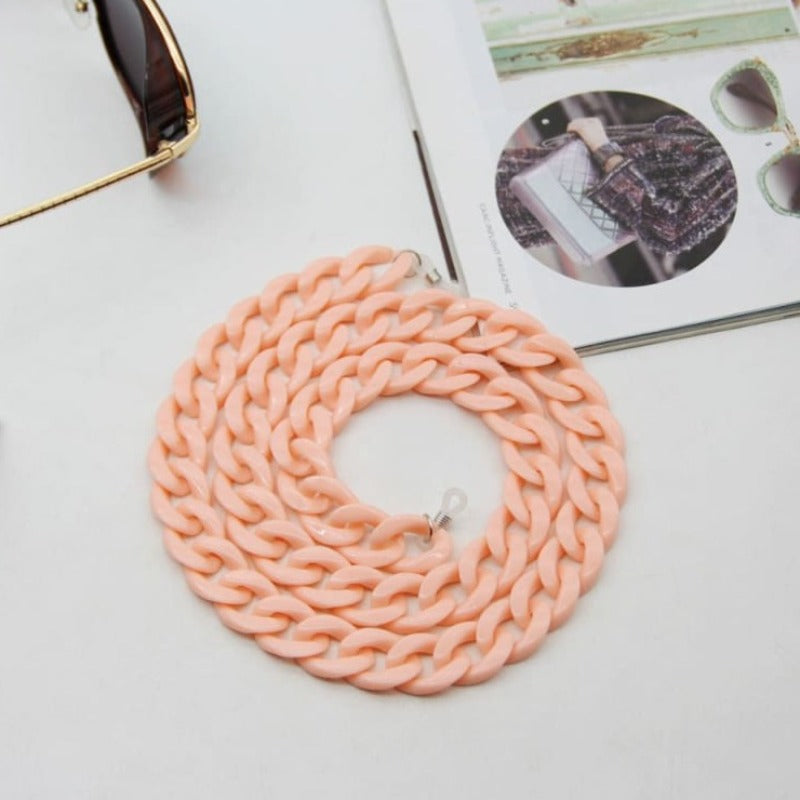 Chaine lunette grosse maille - Beige as photo