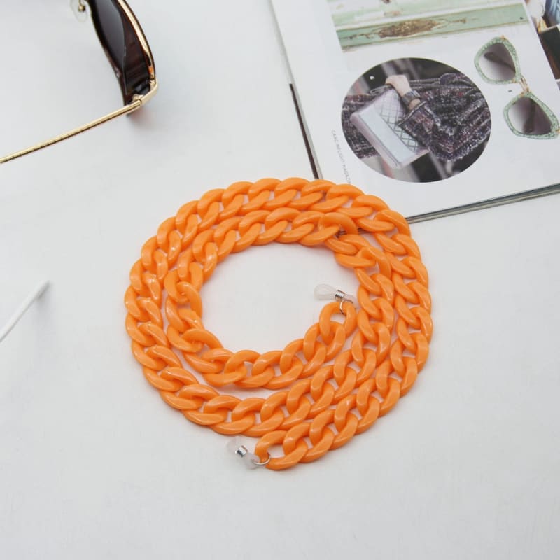 Chaine lunette grosse maille - Orange as photo