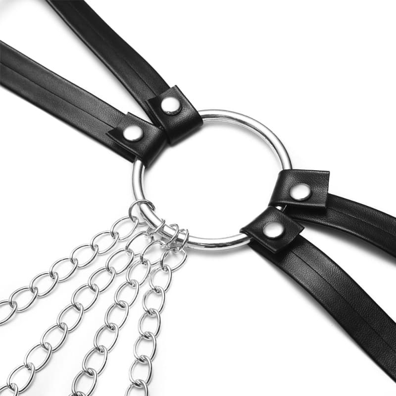 Harnais ceinture en cuir avec chaine pour femme