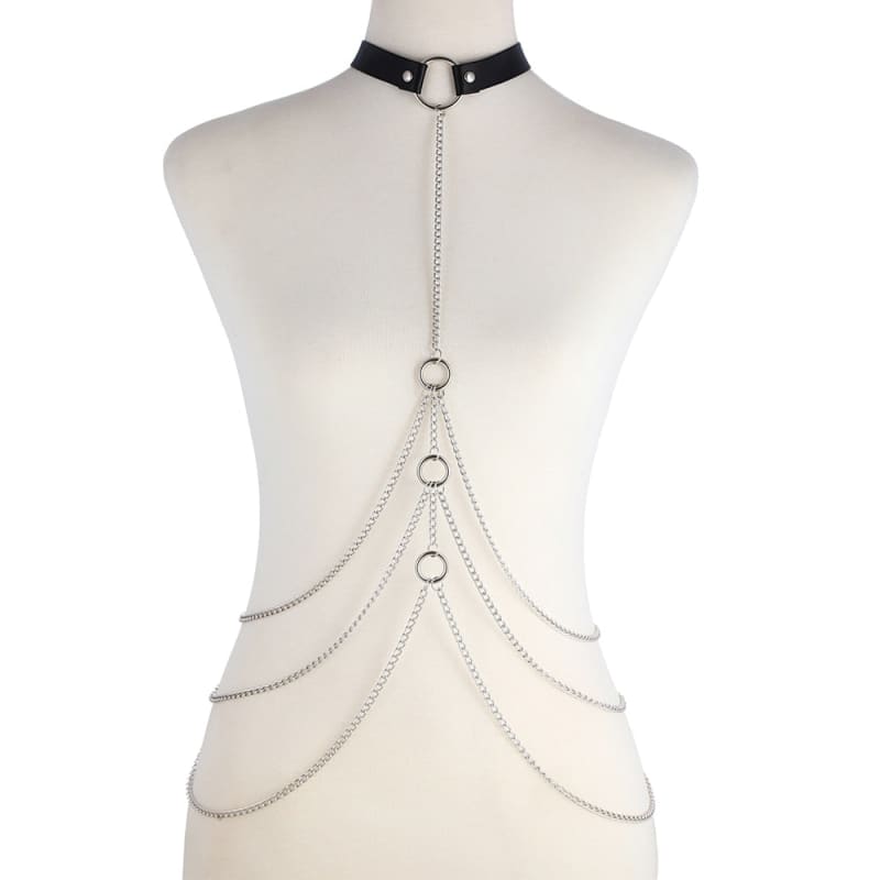 Harnais cuir à chaine sexy pour femme