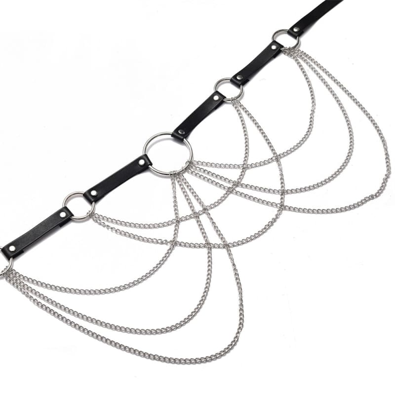 Harnais cuir ceinture avec chaines pendantes