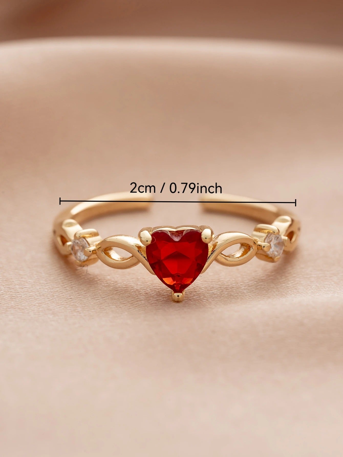 Bague de pouce avec coeur rouge