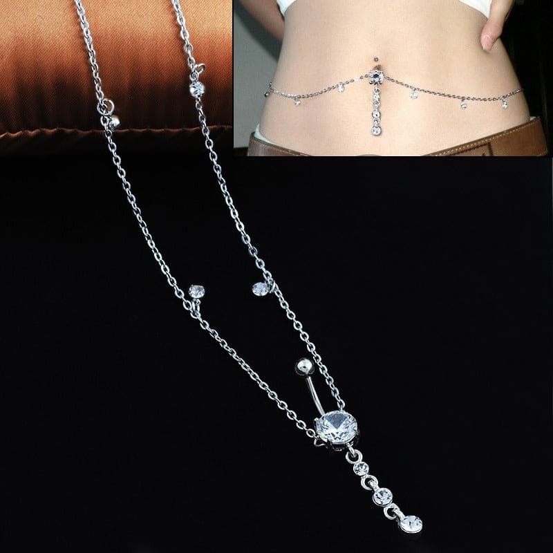 Piercing nombril chaine de ventre