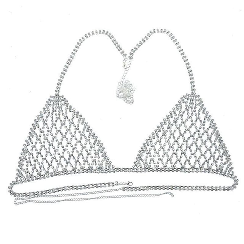Soutien gorge avec maille en strass