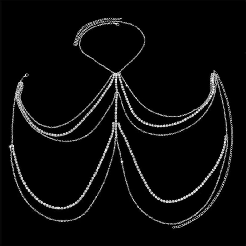 Soutien gorge strass chaine de poitrine