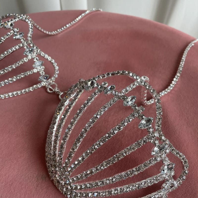 Soutien gorge strass en forme de coquillage de sirène