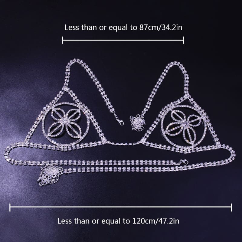 Soutien gorge strass motif fleur