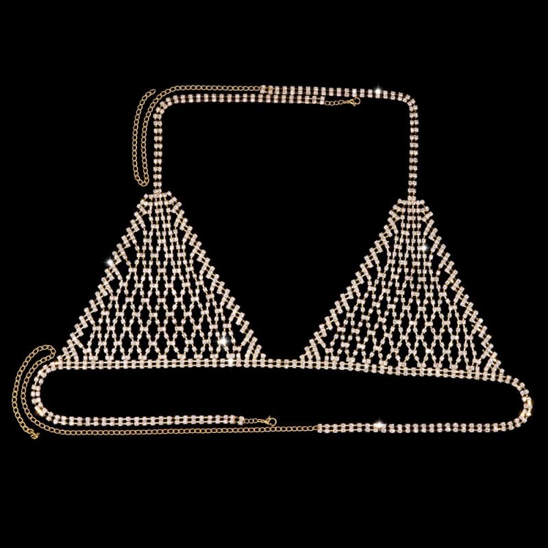 Soutien gorge strass royale - Couleur or
