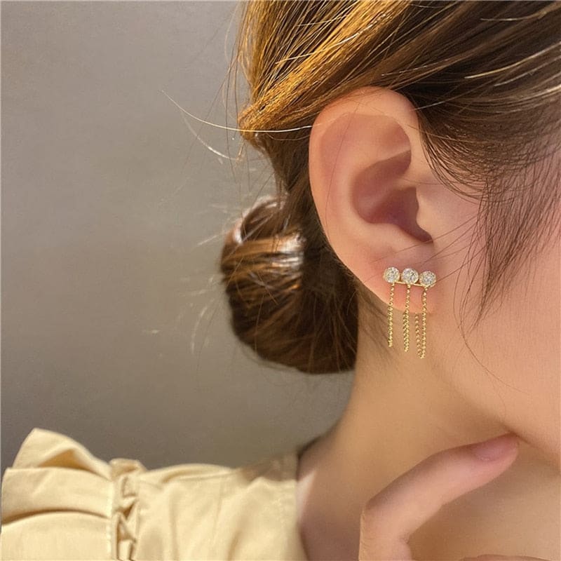 Triple boucle d’oreille chaine