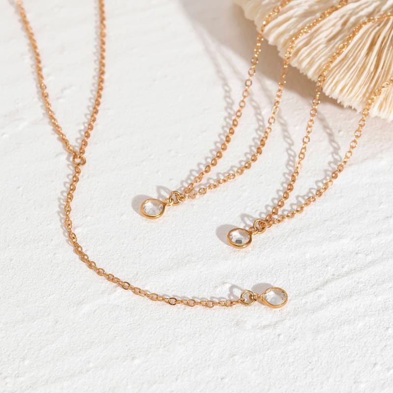 Bijou de poitrine collier avec pendentif en cristal