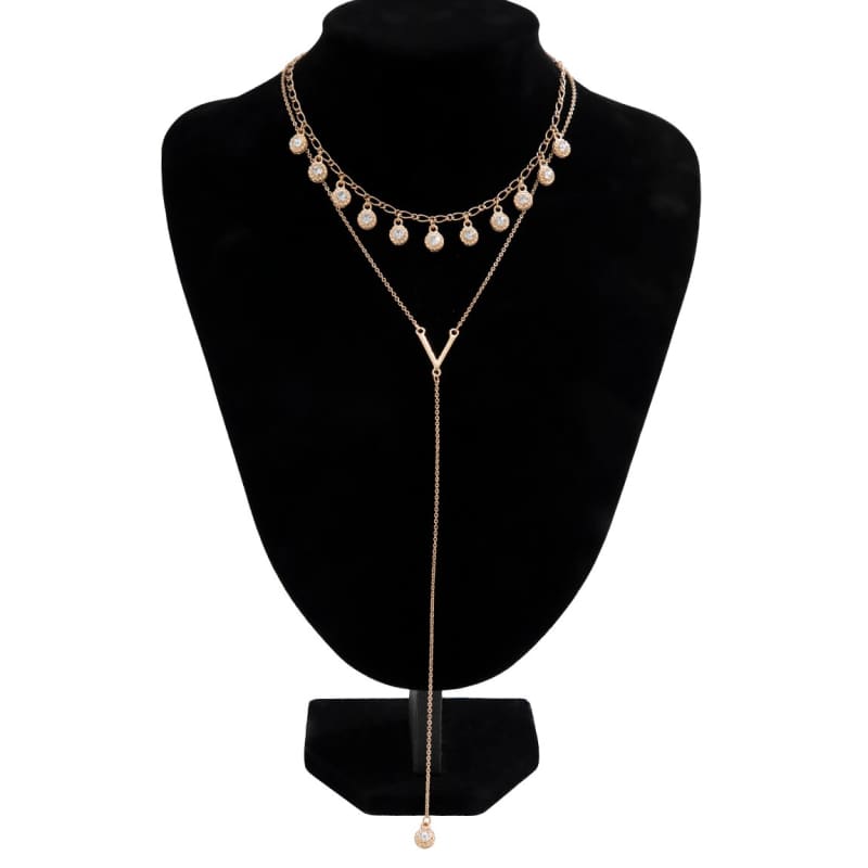 Bijou de poitrine collier chaine à pampilles
