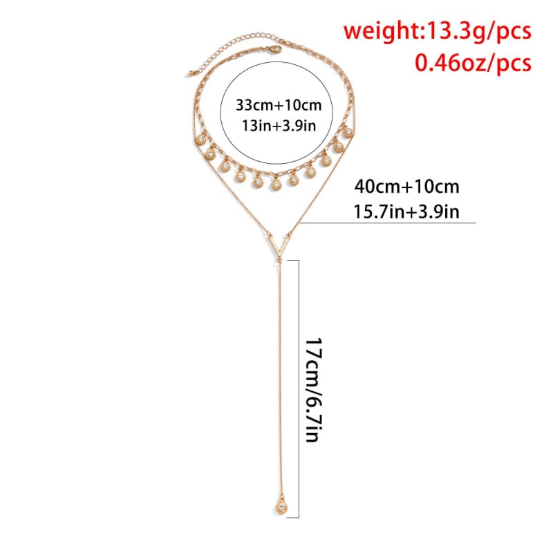 Bijou de poitrine collier chaine à pampilles