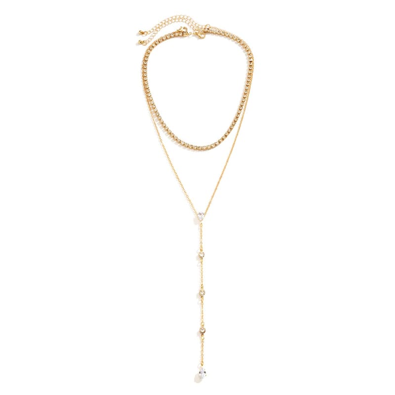 Bijou de poitrine collier chaine avec strass