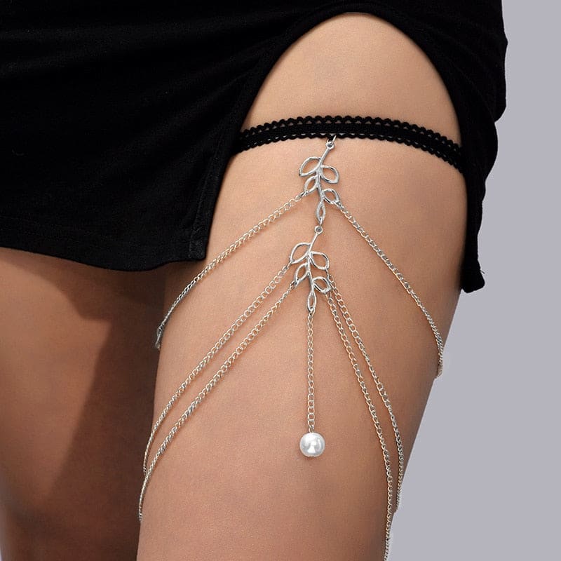Chaine de cuisse aux motifs fleurs - BT248-1