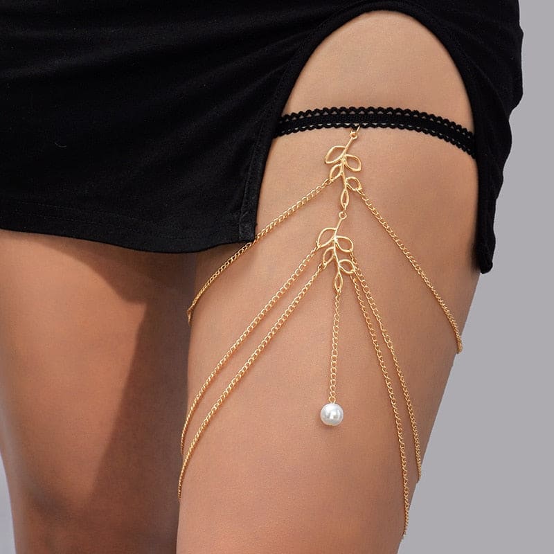 Chaine de cuisse aux motifs fleurs - BT228-1