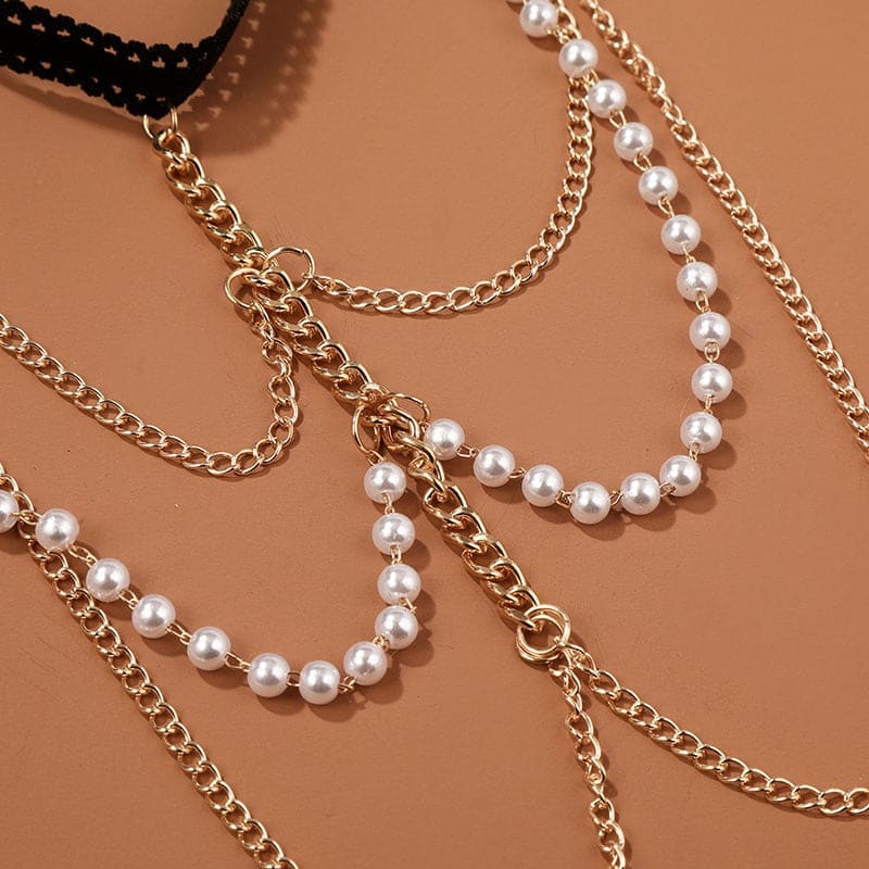 Chaine de cuisse avec perles blanches