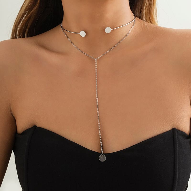 Collier ras du cou pour poitrine - Argent