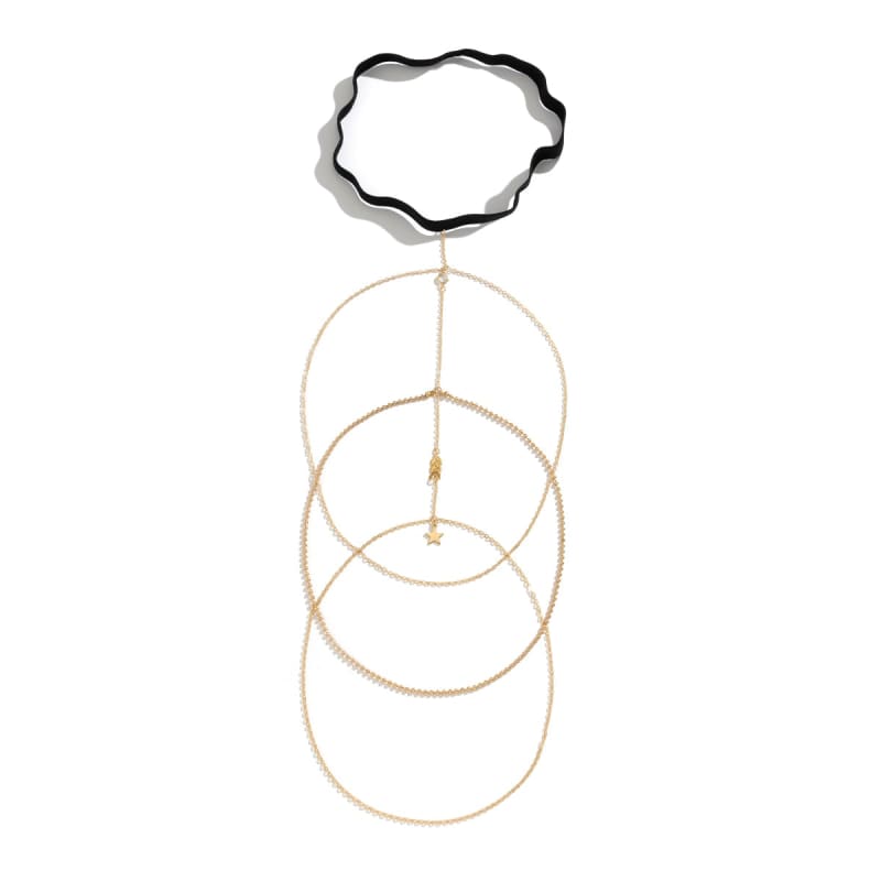 Bijou de cuisse bohème avec pendentif étoile