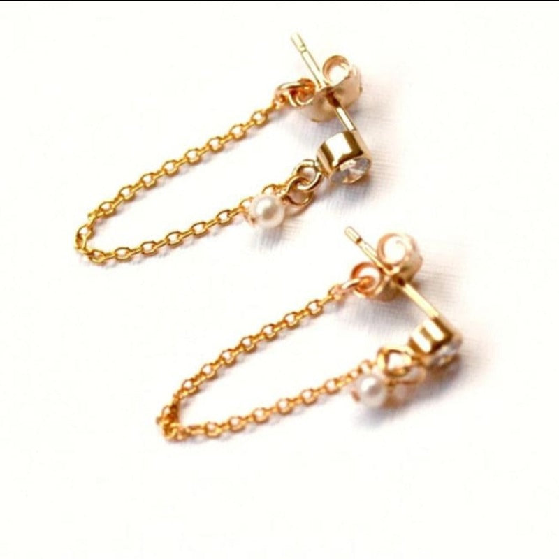 Boucle d’oreille chaine en or