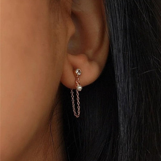 Boucle d’oreille chaine en or