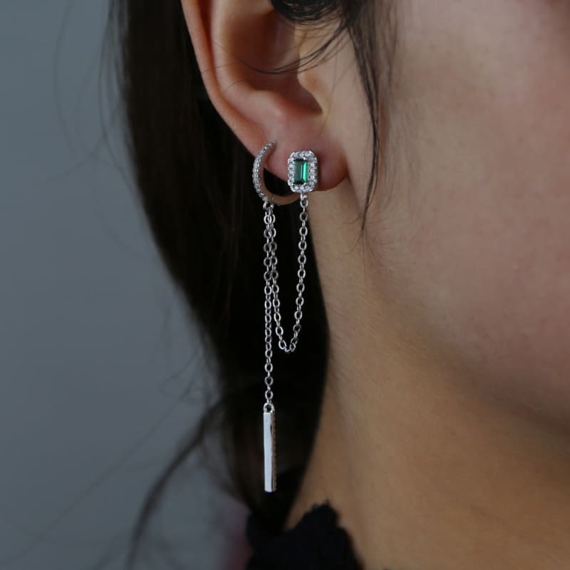 Boucle d’oreille chaine plaqué or rose - Platine