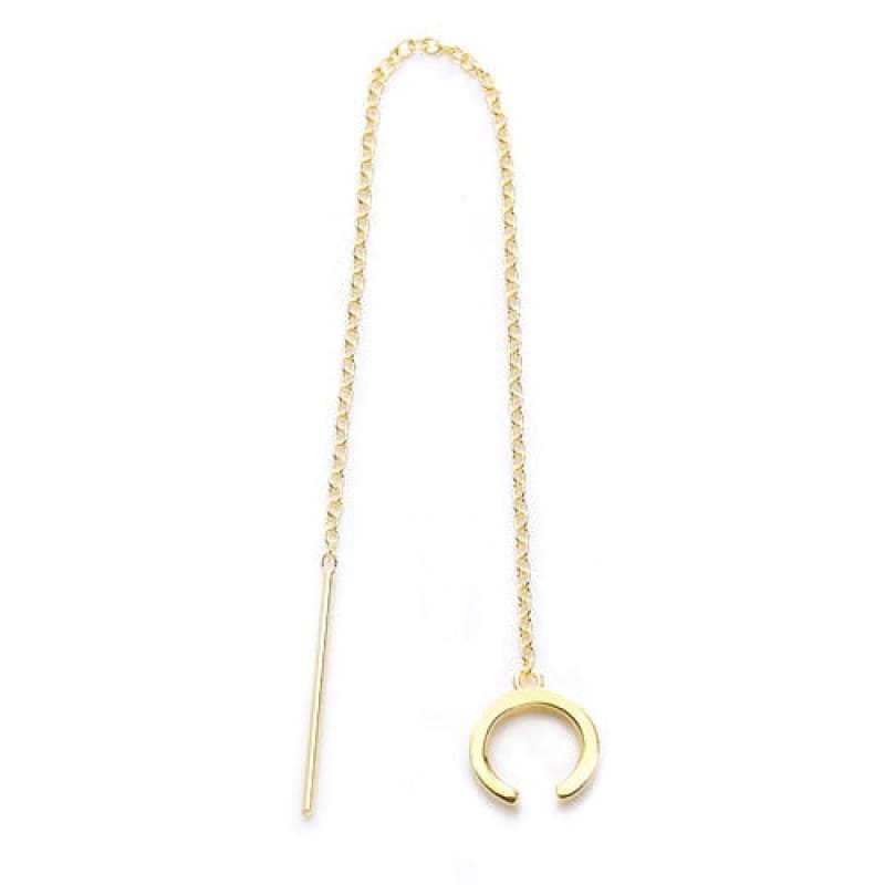 Boucle d’oreille chaine traversante or