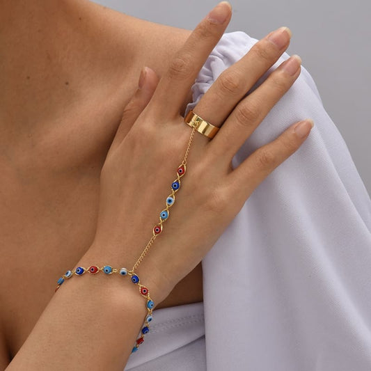 Bracelet bague porte bonheur