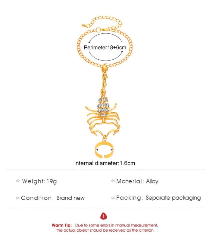 Bracelet bague scorpion