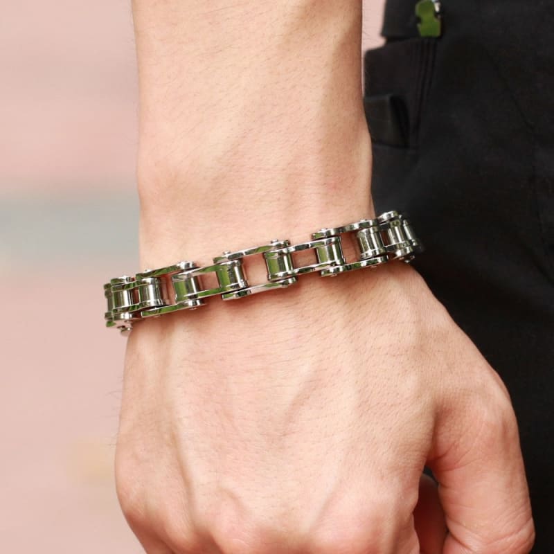 Bracelet chaine de moto acier