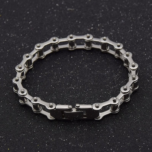 Bracelet chaine de vélo acier vieilli