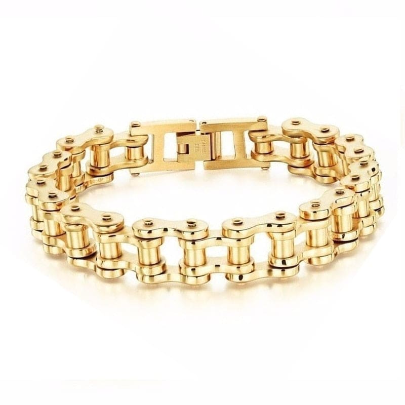Bracelet chaine de vélo titane - Gold