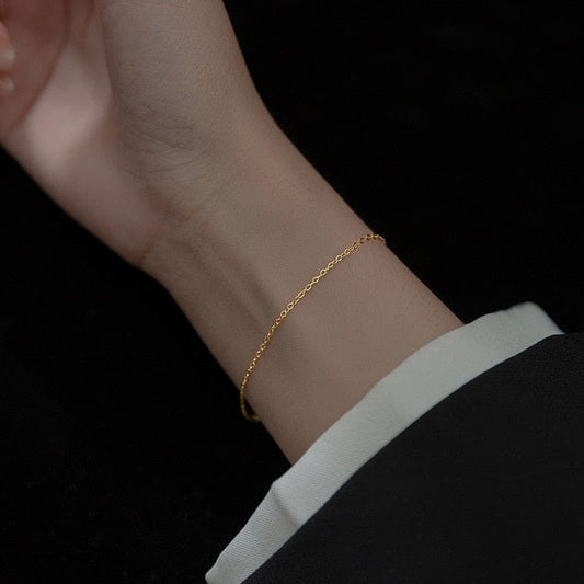 Bracelet chaine fine or