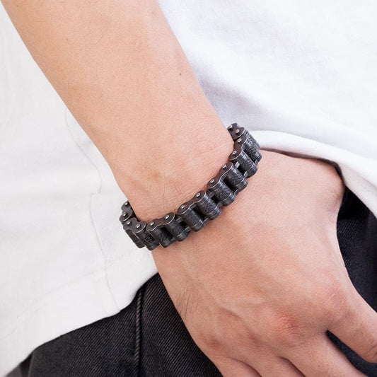 Bracelet chaine moto noir