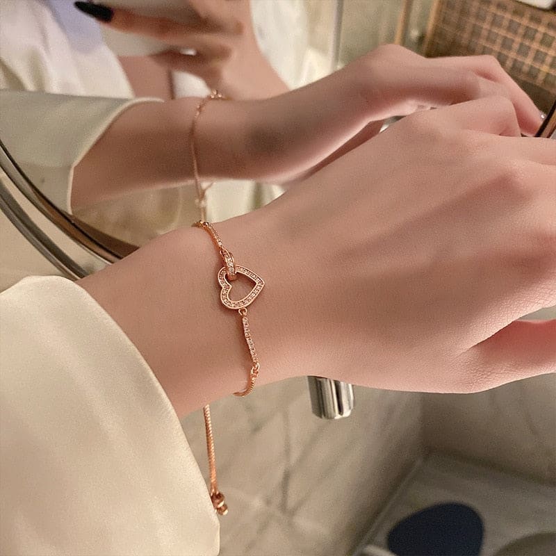 Bracelet chaine or rose