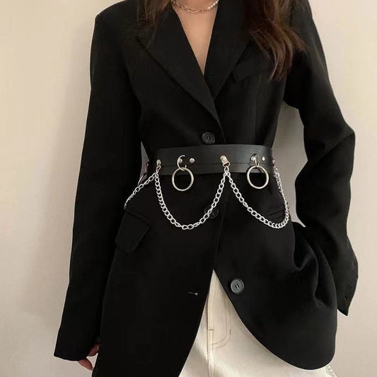 Ceinture chaine cuir