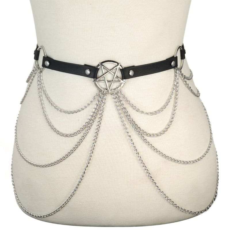 Ceinture harnais en cuir gothique