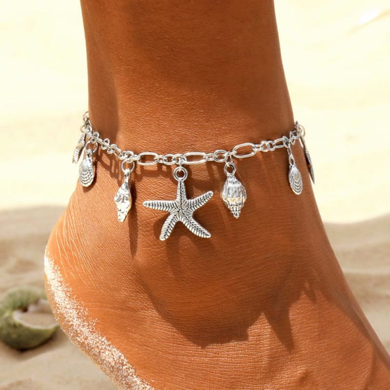 Chaine de cheville avec étoile de mer