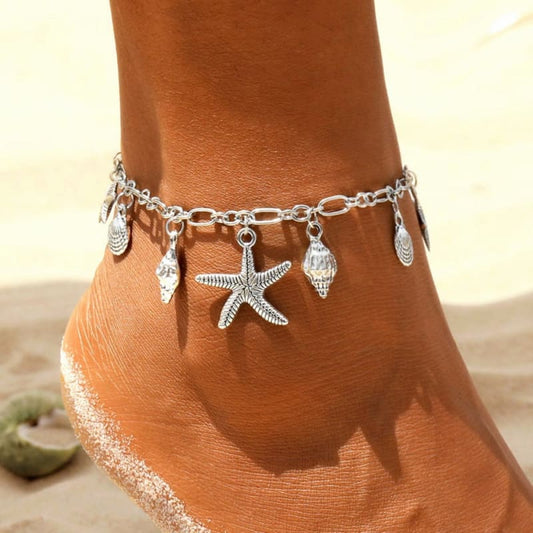 Chaine de cheville avec étoile de mer