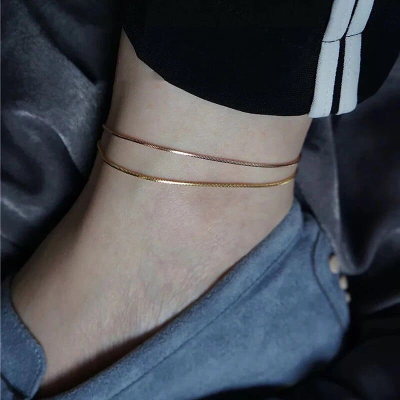 Chaine de cheville serpent fin