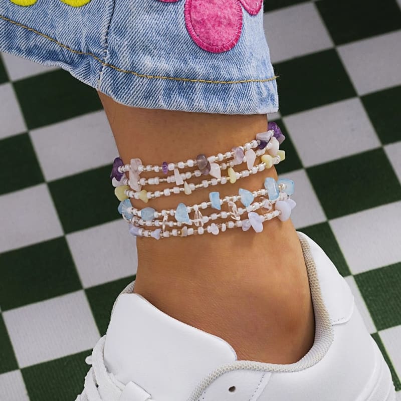 Chaine de corps pour cheville avec pierre naturelle