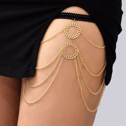 Chaine de cuisse avec cercles dorés