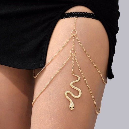 Chaine de cuisse avec pendentif serpent