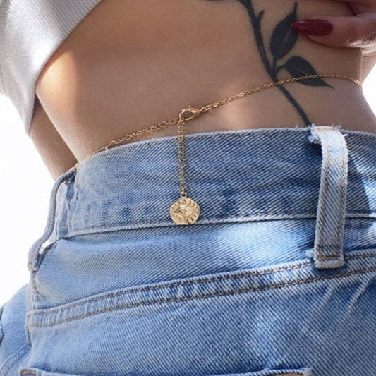 Chaine de taille dorée avec oeil