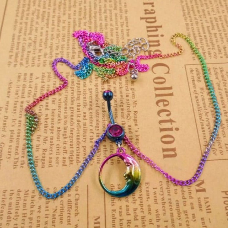 Chaine de taille nombril lune