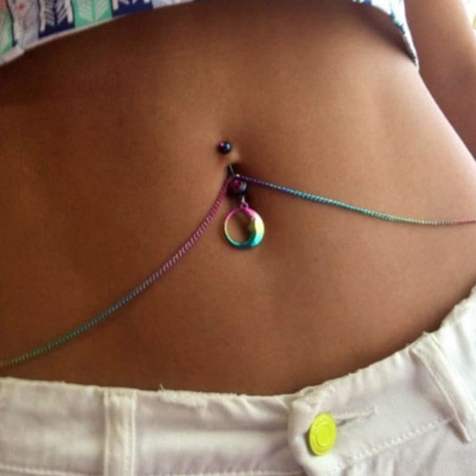 Chaine de taille nombril lune