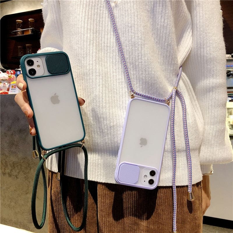 Chaine de téléphone avec coque transparente