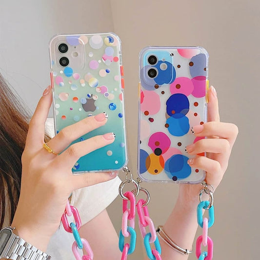 Chaine de téléphone grosse maille avec coque