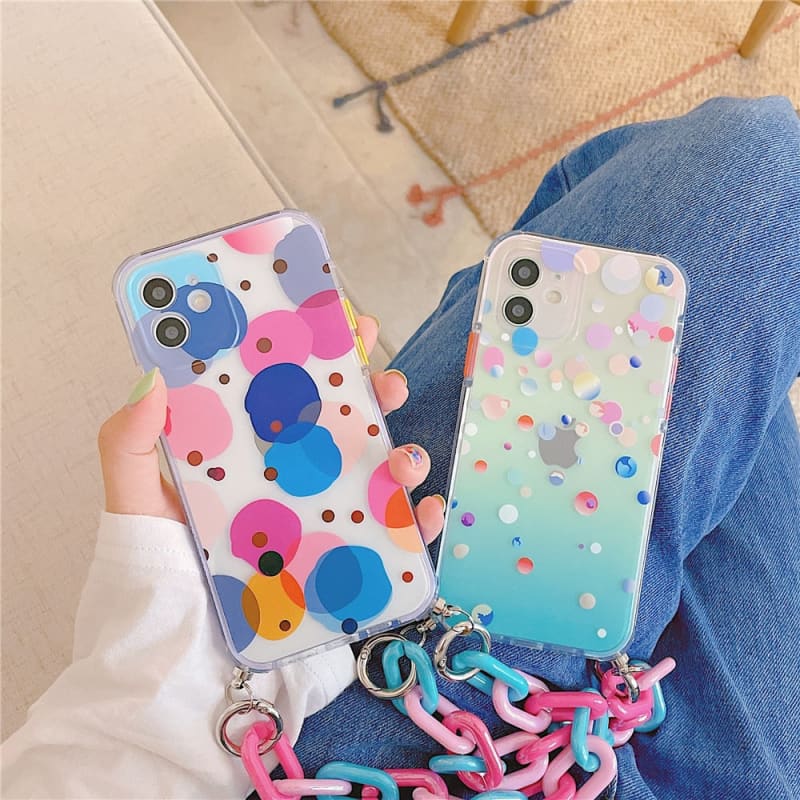 Chaine de téléphone grosse maille avec coque