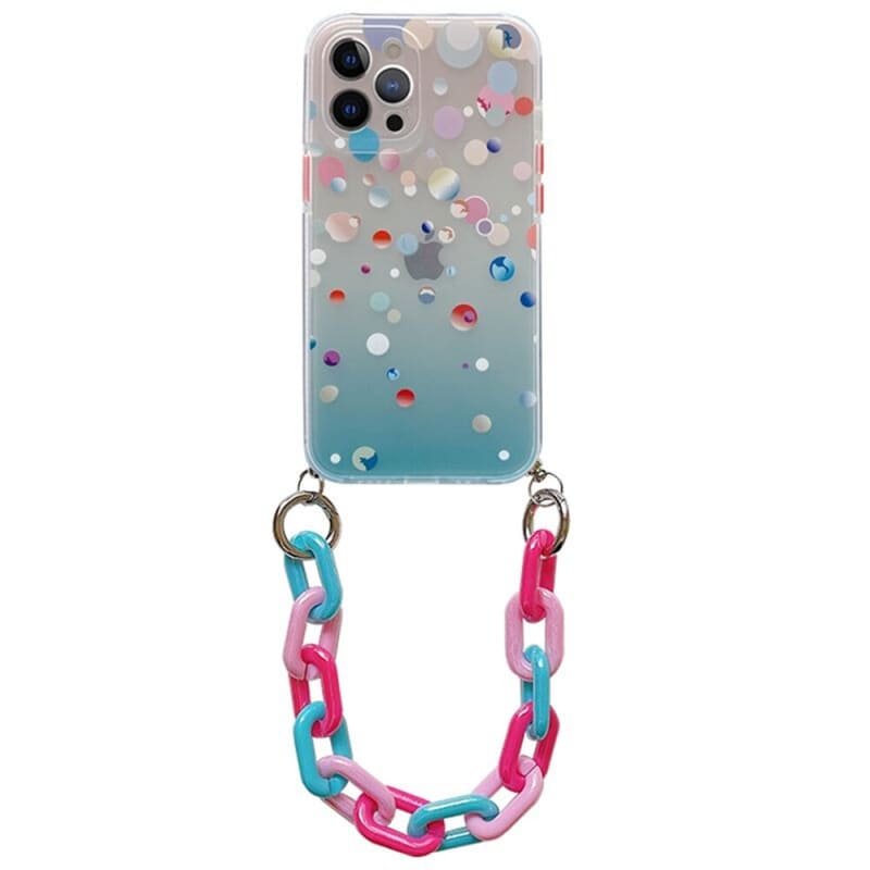 Chaine de téléphone grosse maille avec coque - iphone 12