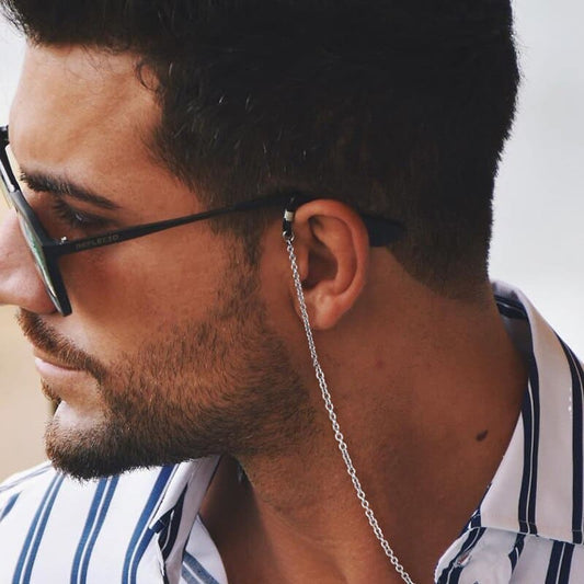 Chaine lunette acier homme